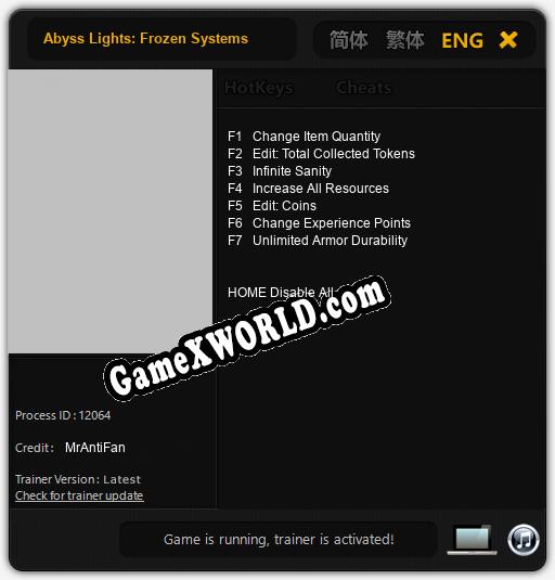 Трейнер для Abyss Lights: Frozen Systems [v1.0.6]
