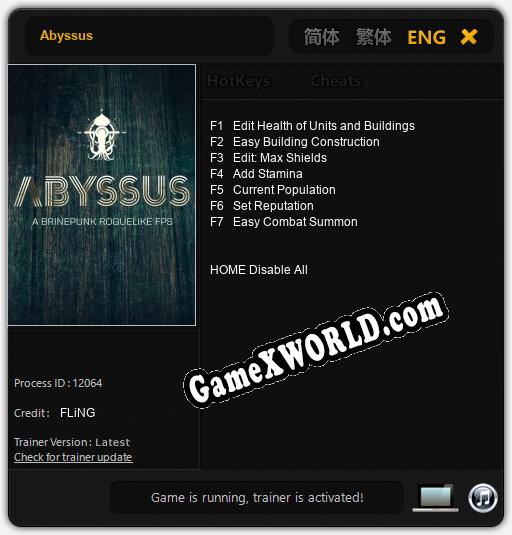 Abyssus: Читы, Трейнер +7 [FLiNG]