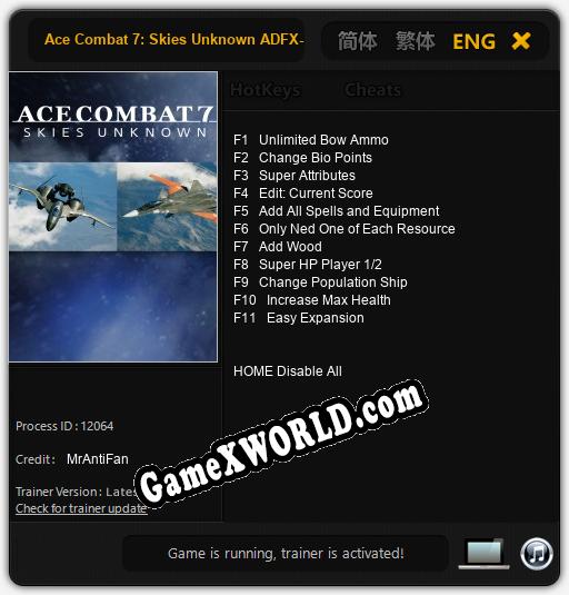 Ace Combat 7: Skies Unknown ADFX-01 Morgan: Читы, Трейнер +11 [MrAntiFan]