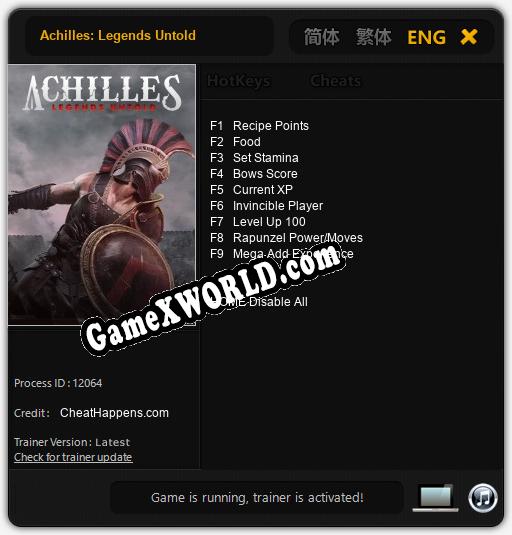 Achilles: Legends Untold: ТРЕЙНЕР И ЧИТЫ (V1.0.48)