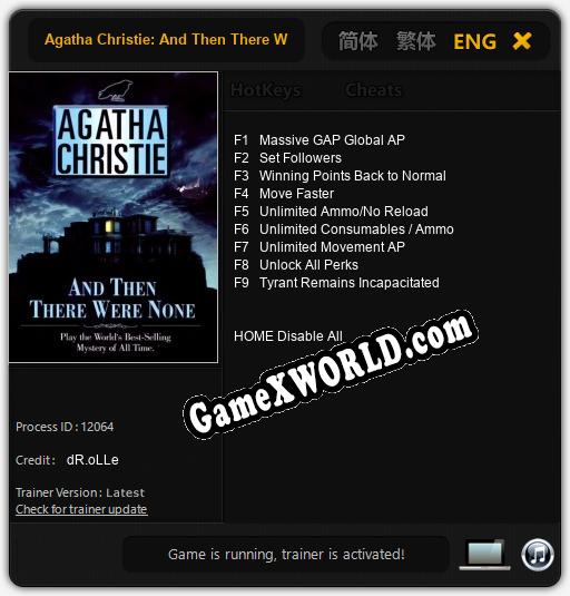 Agatha Christie: And Then There Were None: Трейнер +9 [v1.4]