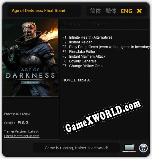 Age of Darkness: Final Stand: ТРЕЙНЕР И ЧИТЫ (V1.0.10)