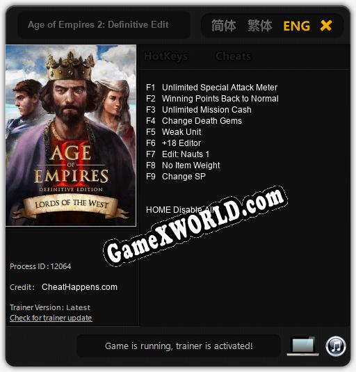 Age of Empires 2 Definitive Edition Lords of the West: Трейнер +8 [v1.4]