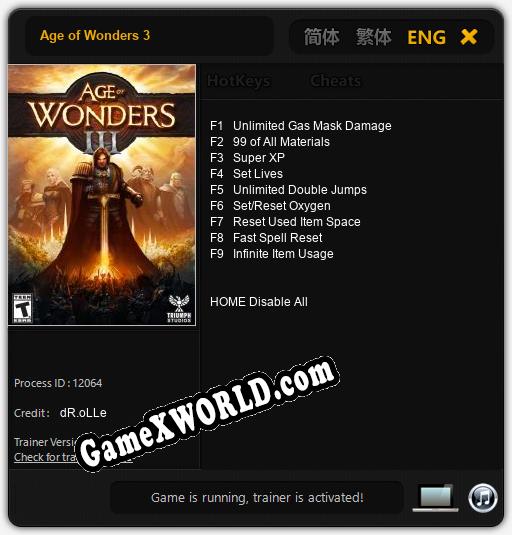 Age of Wonders 3: Читы, Трейнер +9 [dR.oLLe]