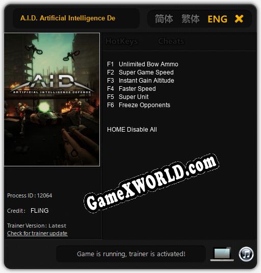 Трейнер для A.I.D. Artificial Intelligence Defence [v1.0.3]
