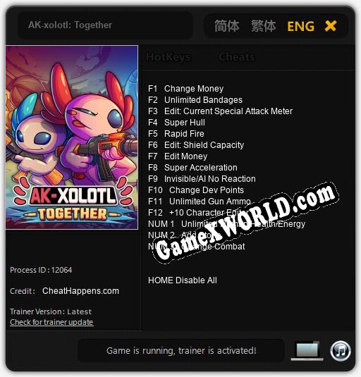 AK-xolotl: Together: Трейнер +15 [v1.6]