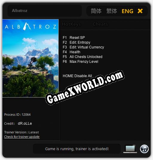 Трейнер для Albatroz [v1.0.2]