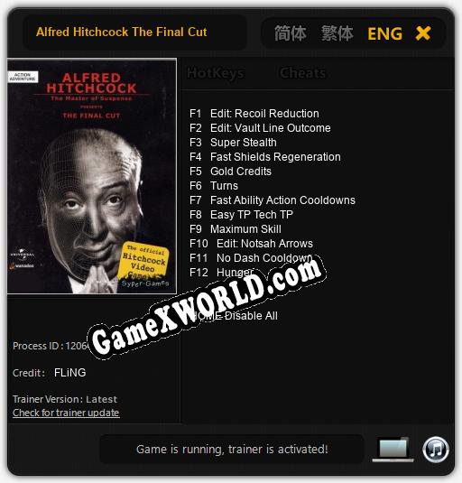 Alfred Hitchcock The Final Cut: ТРЕЙНЕР И ЧИТЫ (V1.0.76)