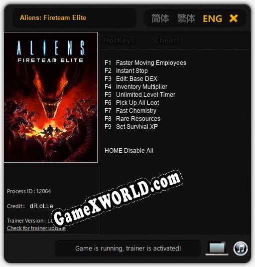 Aliens: Fireteam Elite: ТРЕЙНЕР И ЧИТЫ (V1.0.30)
