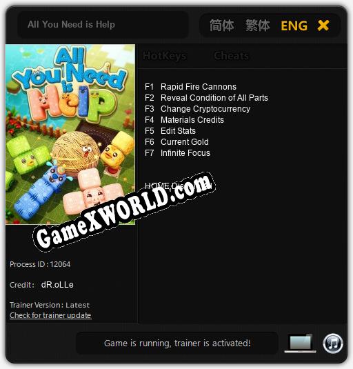 Трейнер для All You Need is Help [v1.0.5]