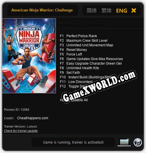 American Ninja Warrior: Challenge: Трейнер +12 [v1.6]