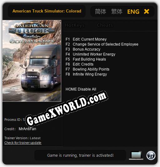 American Truck Simulator: Colorado: Читы, Трейнер +8 [MrAntiFan]