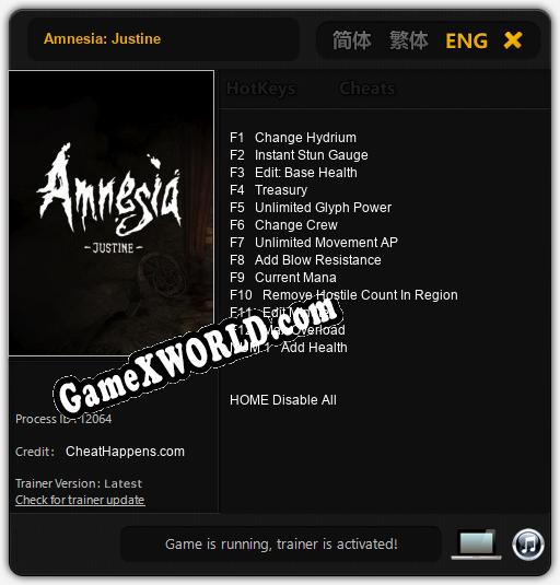 Amnesia: Justine: ТРЕЙНЕР И ЧИТЫ (V1.0.85)