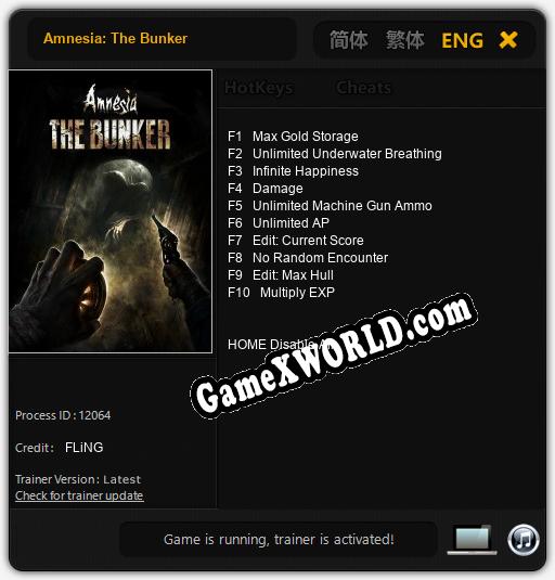 Amnesia: The Bunker: ТРЕЙНЕР И ЧИТЫ (V1.0.79)