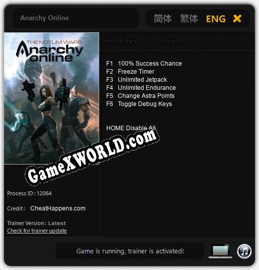 Anarchy Online: Трейнер +6 [v1.6]