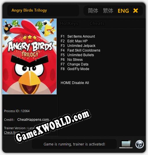Angry Birds Trilogy: ТРЕЙНЕР И ЧИТЫ (V1.0.92)