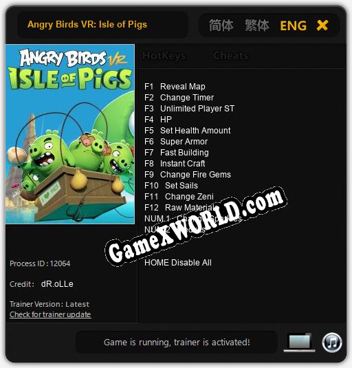 Angry Birds VR: Isle of Pigs: Трейнер +14 [v1.6]