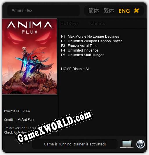 Трейнер для Anima Flux [v1.0.4]