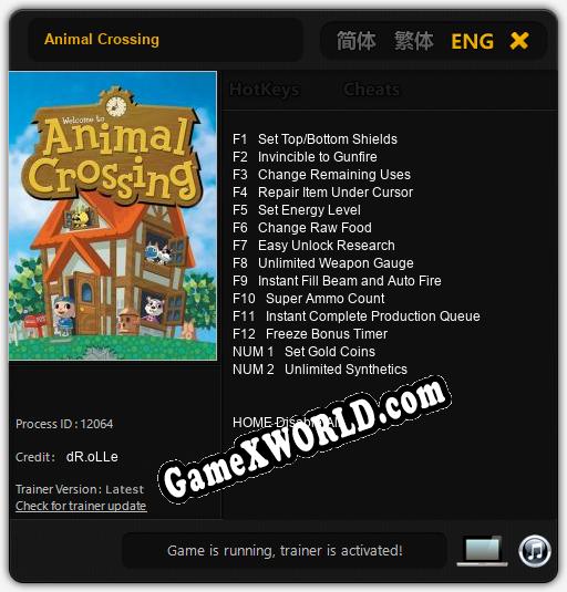 Трейнер для Animal Crossing [v1.0.3]