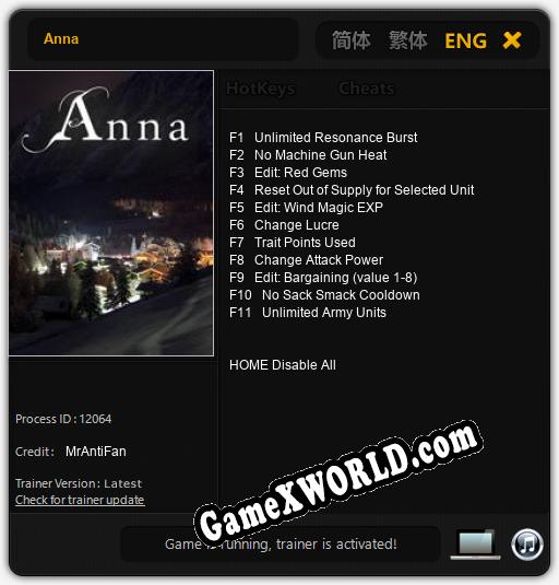 Трейнер для Anna [v1.0.1]