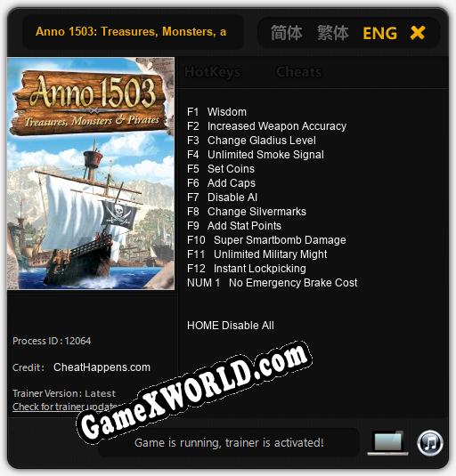 Anno 1503: Treasures, Monsters, and Pirates: ТРЕЙНЕР И ЧИТЫ (V1.0.78)