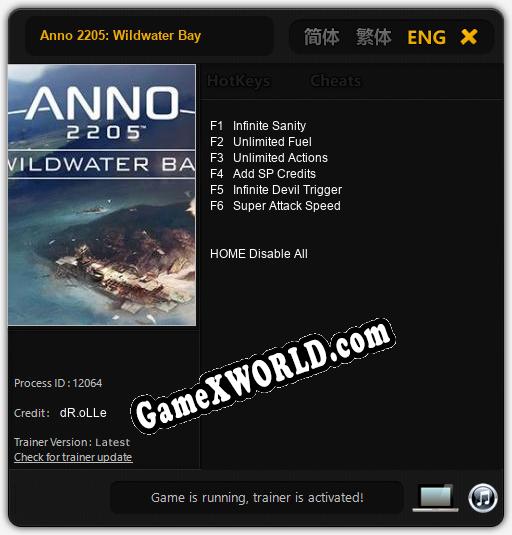 Трейнер для Anno 2205: Wildwater Bay [v1.0.7]