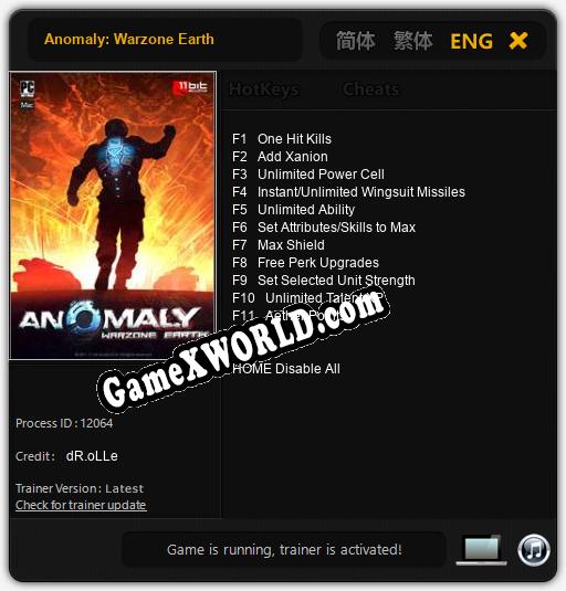 Anomaly: Warzone Earth: ТРЕЙНЕР И ЧИТЫ (V1.0.30)