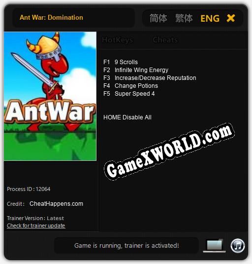 Ant War: Domination: Трейнер +5 [v1.3]