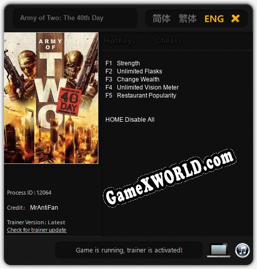Army of Two: The 40th Day: ТРЕЙНЕР И ЧИТЫ (V1.0.7)