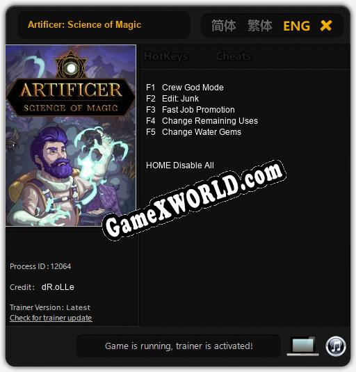 Artificer: Science of Magic: Трейнер +5 [v1.5]