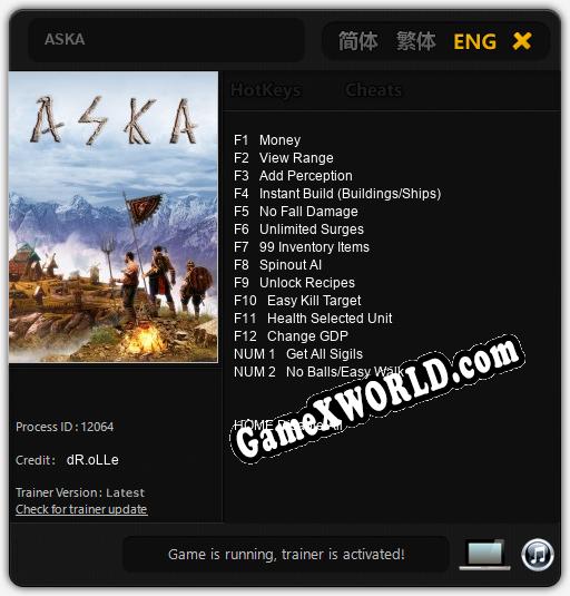 ASKA: Трейнер +14 [v1.3]
