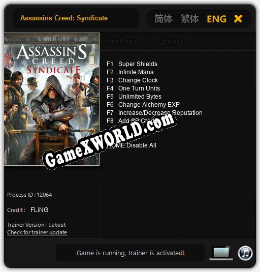Assassins Creed: Syndicate: Трейнер +8 [v1.3]