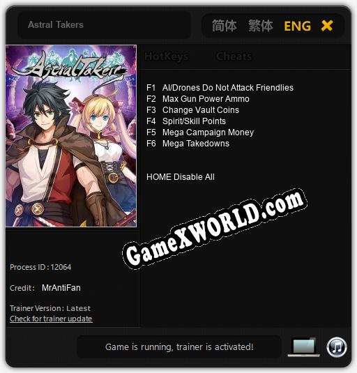 Astral Takers: Трейнер +6 [v1.3]