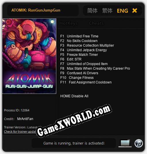 ATOMIK: RunGunJumpGun: Трейнер +11 [v1.3]