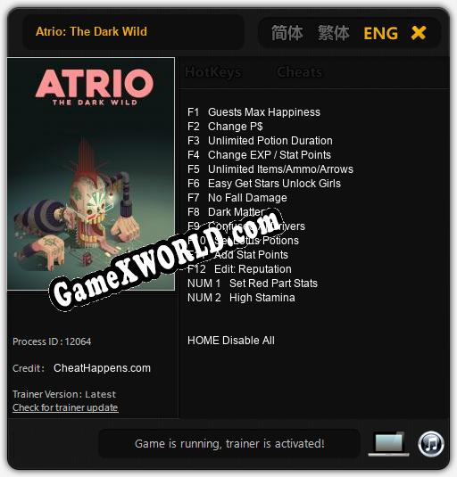 Atrio: The Dark Wild: ТРЕЙНЕР И ЧИТЫ (V1.0.19)