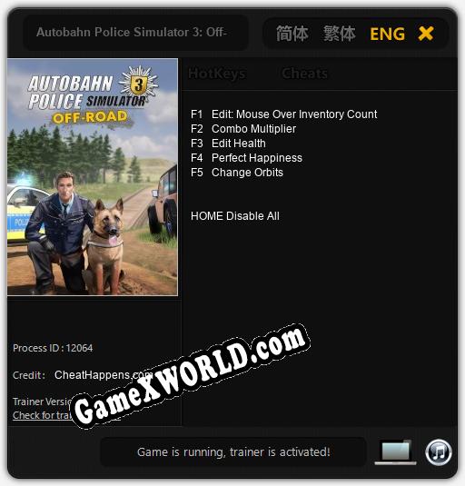 Трейнер для Autobahn Police Simulator 3: Off-Road [v1.0.2]