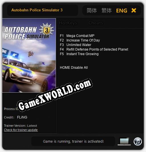 Трейнер для Autobahn Police Simulator 3 [v1.0.9]
