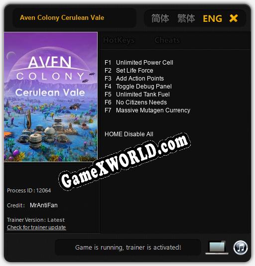 Трейнер для Aven Colony Cerulean Vale [v1.0.6]