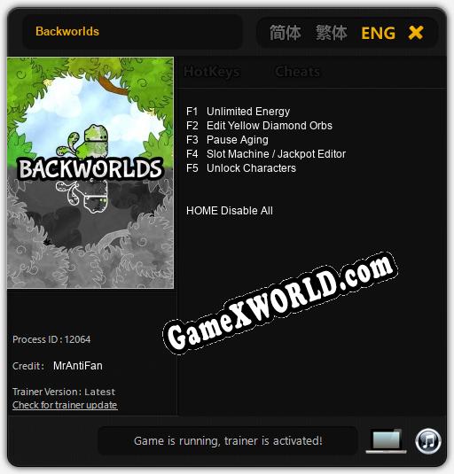 Трейнер для Backworlds [v1.0.9]