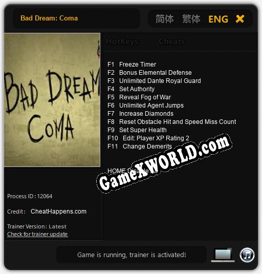 Bad Dream: Coma: Читы, Трейнер +11 [CheatHappens.com]