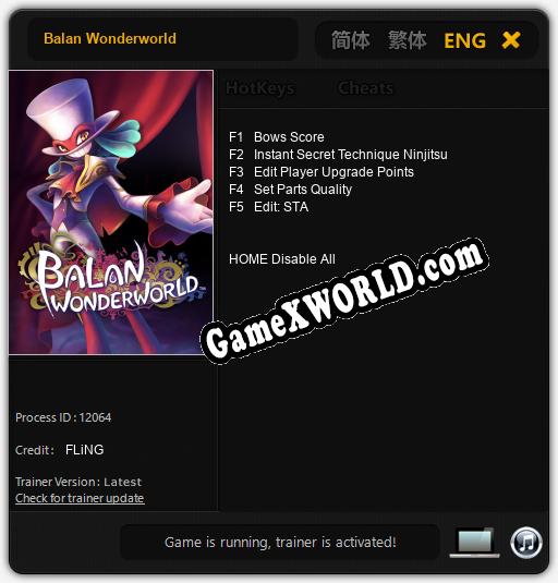Balan Wonderworld: Трейнер +5 [v1.6]