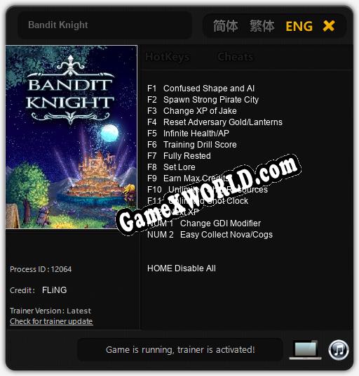 Bandit Knight: ТРЕЙНЕР И ЧИТЫ (V1.0.56)