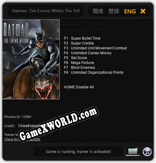 Batman: The Enemy Within The Telltale Series: Трейнер +8 [v1.9]