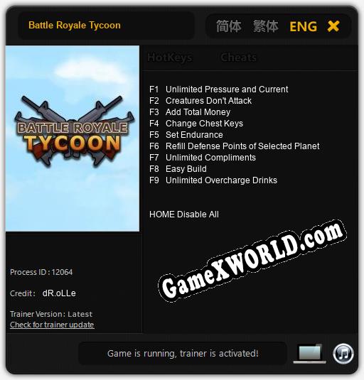 Battle Royale Tycoon: Трейнер +9 [v1.9]
