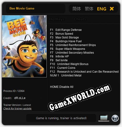 Bee Movie Game: Трейнер +13 [v1.8]