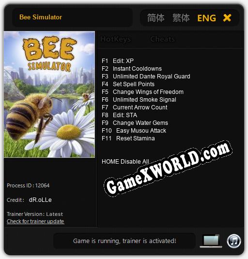 Трейнер для Bee Simulator [v1.0.4]