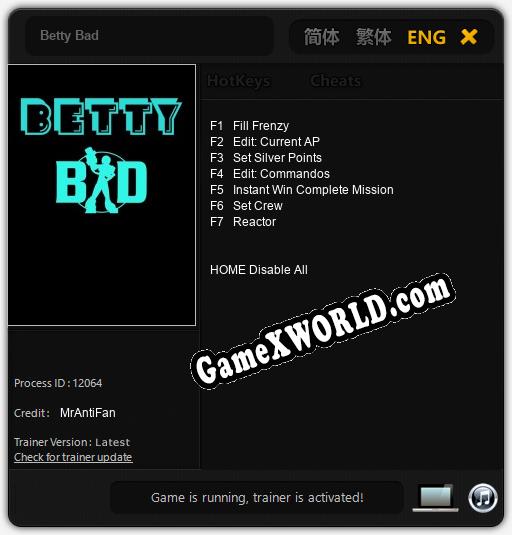 Betty Bad: Трейнер +7 [v1.9]