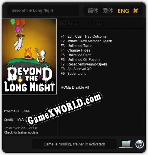 Трейнер для Beyond the Long Night [v1.0.4]