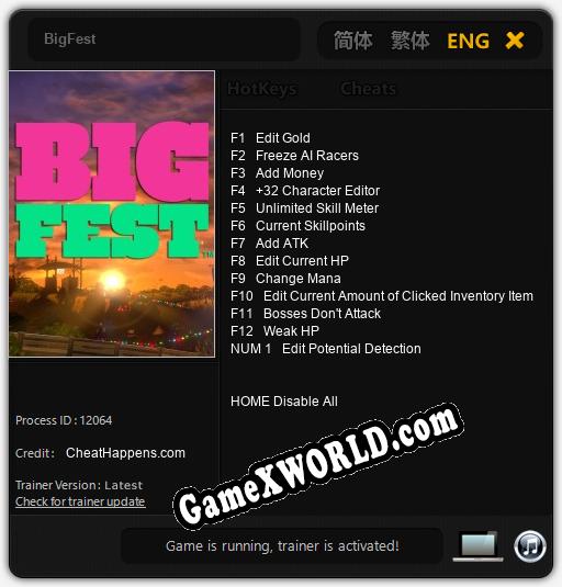 BigFest: Трейнер +13 [v1.5]