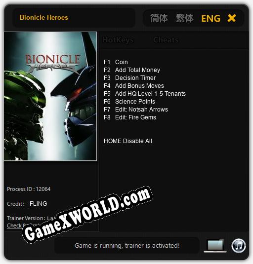 Трейнер для Bionicle Heroes [v1.0.6]